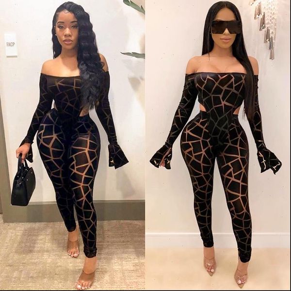 

club birthday outfits mesh sheer plaid two piece set women rave festival clothing bodysuit and pant matching sets, Gray