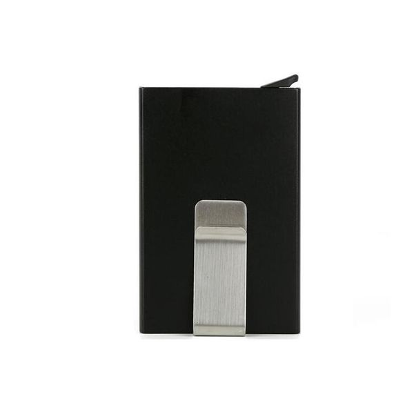 

men metal card holder women solid color leather aluminum bank credit card holder business card case matic pop up mi qylgwm