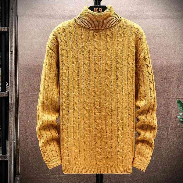 

new mens pullover shirt long sve warm knitted turtleneck sweater -40, Black