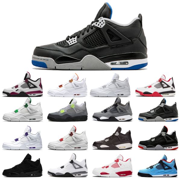 

man's basketball shoes 4s high cut court purple university red neon bred alternate motorsport orange metallic white cement cool grey fo