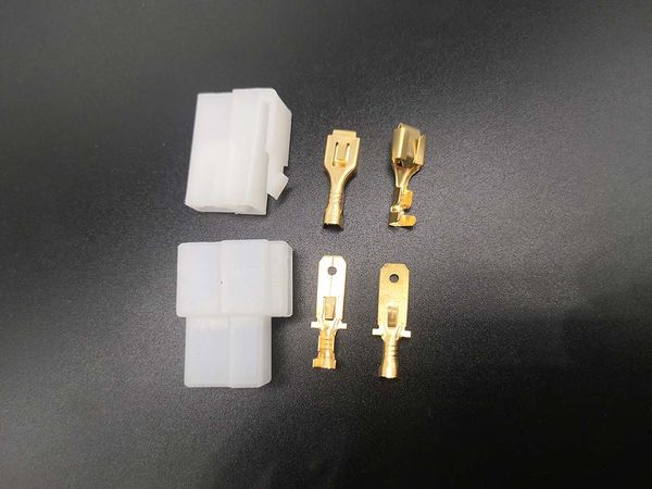 

new 1 set of 2pin 6.3mm car connector kit male and female socket plugs for cars motorcycles