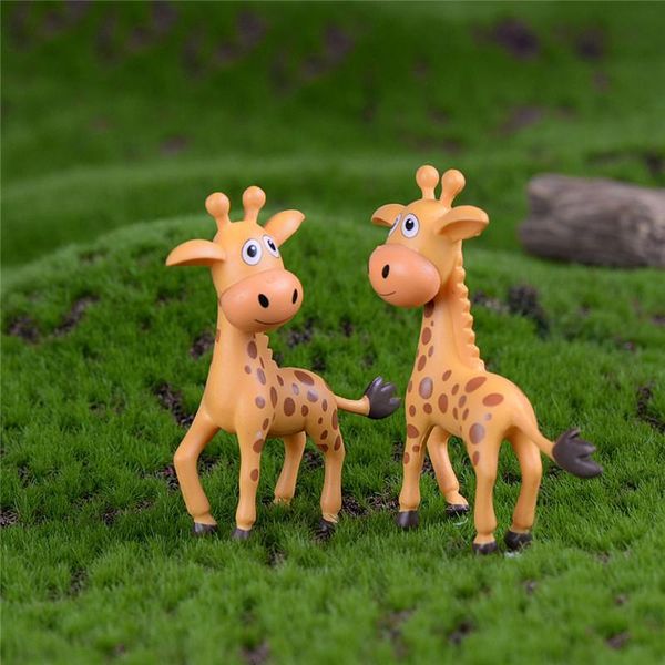 

decorative objects & figurines 2pcs set deer artificial mini sika fairy garden miniatures gnomes moss terrariums resin crafts