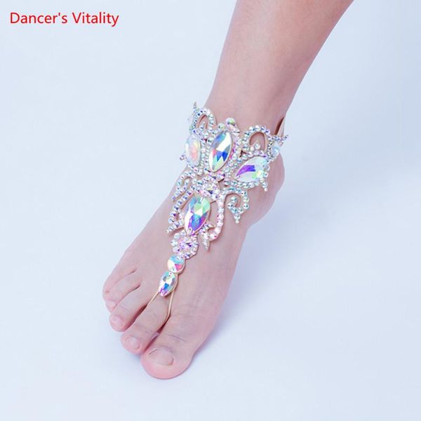 

stage wear belly dance hand accessories or foot female high-end diamond-studded bracelet/anklet performance, Black;red