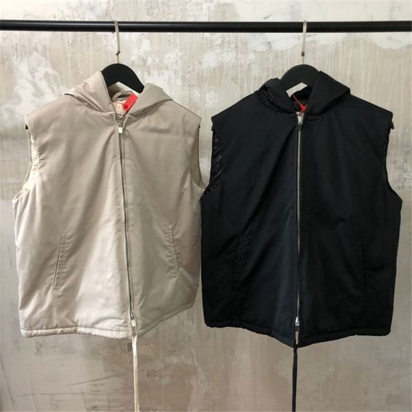 

2021 new sleeveless fog essentials down women bread coats outerwear male clothes winter jacket men fjtj, Black