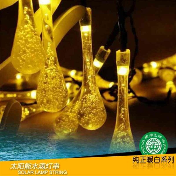 

solar energy 30led water drop day lamp string outdoor waterproof led decorative lantern