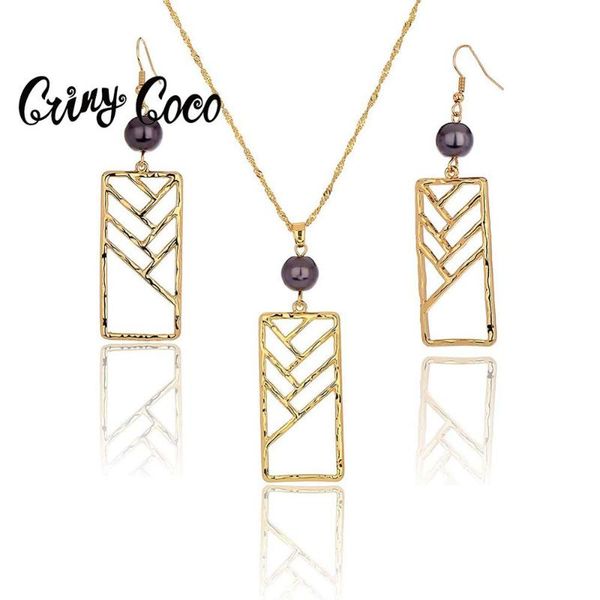 

earrings & necklace cring coco hollow geometric hawaiian black pearl polynesian samoa jewelry set earing necklaces sets for women, Silver