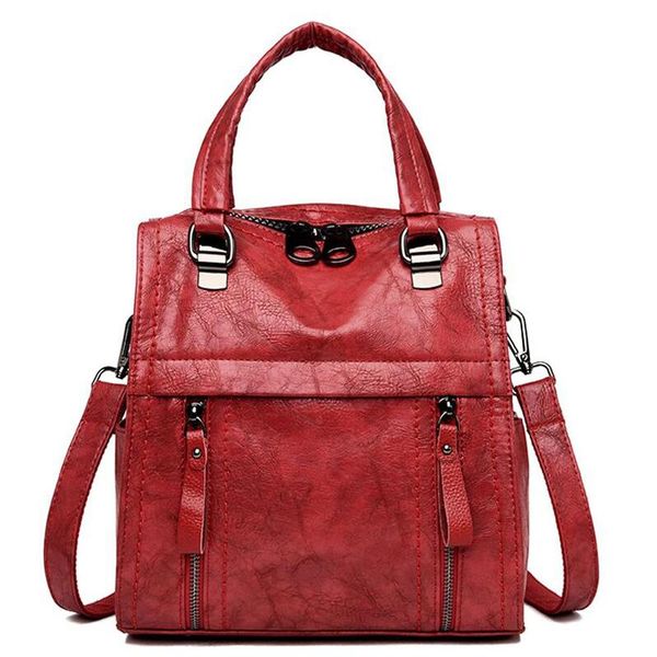

pu leather backpack 3 in 1 women backpack 2021 new shoulder bags large capacity school bags for teenage girls sac