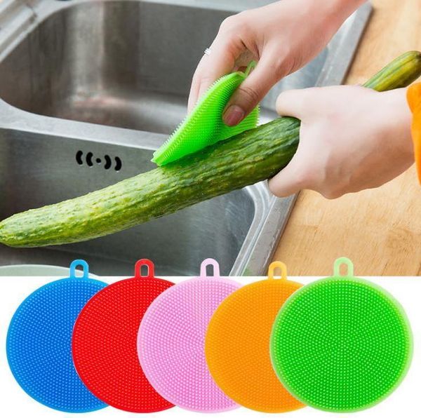 

500 pcs silicone brush magic dish bowl pot pan wash cleaning brushes cooking tool cleaner sponges scouring pads wholesale