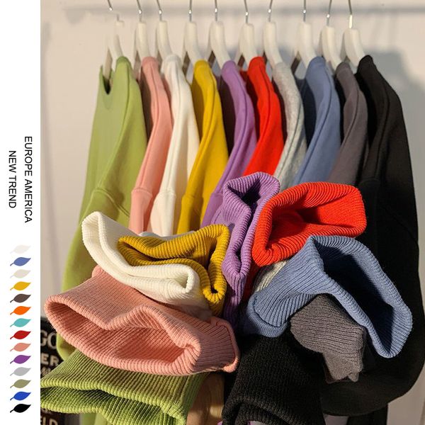 

winter fleece casual hoodies sweatshirts fashion hip hop thick warm men streetwear hoodie solid color pullover kg-8, Black