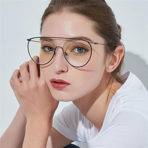 

sunglasses 2021 fashion men women retro round transparent eyeglasses metal slim frame glasses eyewear clear lens vintage uv400, White;black