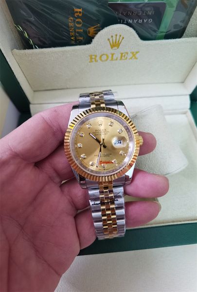 

with original box luxury wristwatch 26mm 31mm 36mm 41mm lovers watches diamond mens women gold face automatic wristwatches designer ladies w, Slivery;brown