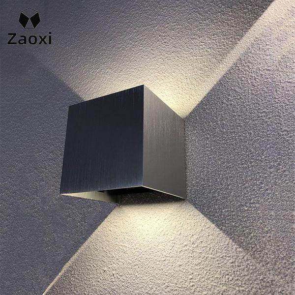 

zaoxi led simple wall lamp waterproof cube aluminum light mounted cube prevent moisture garden porch light easy install z148