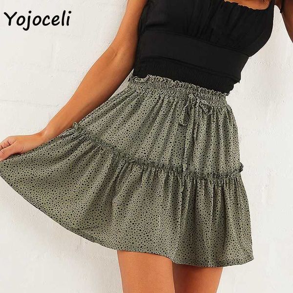 

yojoceli chic women summer leopard mini skirt streetwear 210609, Black