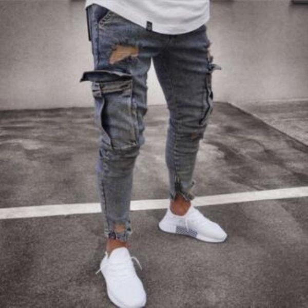 

jogger clothing pants big men pockets biker designer teenage jeans pencil jean zipper design jeans tqaxf, Black