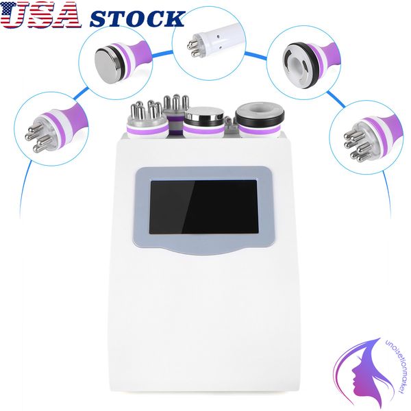 Potente 5IN1 Ultrasonic Cavitation Body Slimming Machine Vuoto RF Face Tightening Machine Fat Loss Spa Salon USE