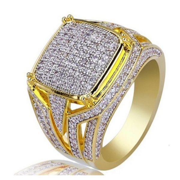 

up-market 2pcs/lots charming gold square inlay diamond crystal men's ring size 7--12ghbb, Silver