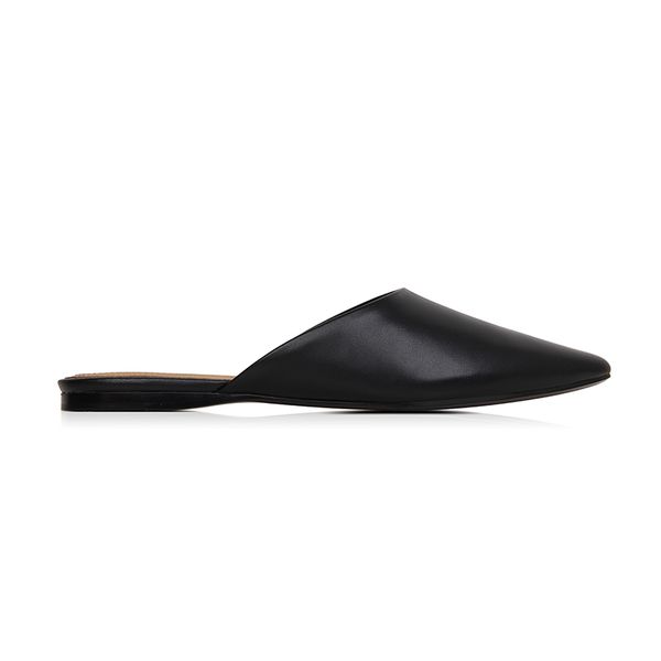 

2020 new fashion baotou half slippers women pointed flat mule slippers women wear slippers, Black