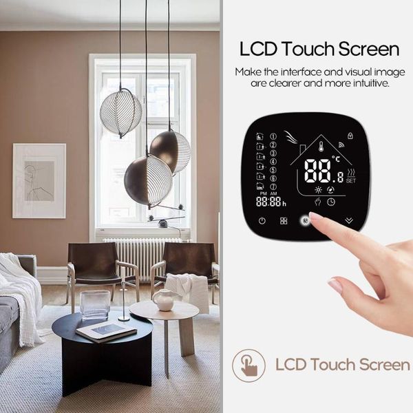 

smart home control wifi lcd touch screen thermostat temperature controller for electric/water/boiler works weekly programmable