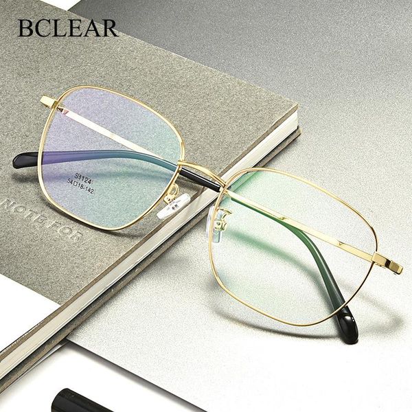 

fashion sunglasses frames titanium alloy optical glasses frame men ultralight square myopia prescription eyeglasses 2021 male metal full rim, Black