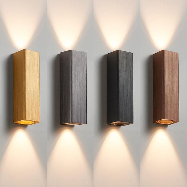 

wall lamps brushed golden cube led lamp 6w/12w modern simple sconce aluminum decor outdoor garden fence front door porch light