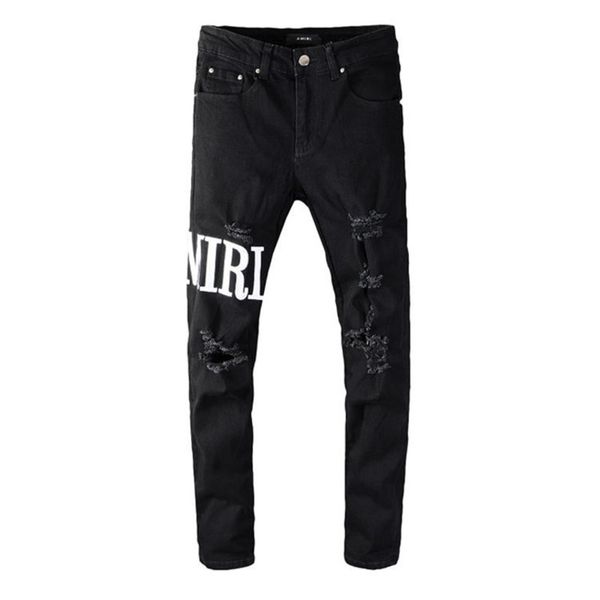 

20ss men digner jean ditred ripped biker slim fit motorcycle denim for men fahion jean s pour homm #649, Blue