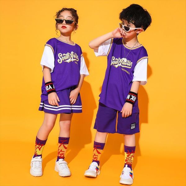 

children sports clothing hip hop set boys girls jazz basketball kindergarten cheerleading performance 3 17t, White