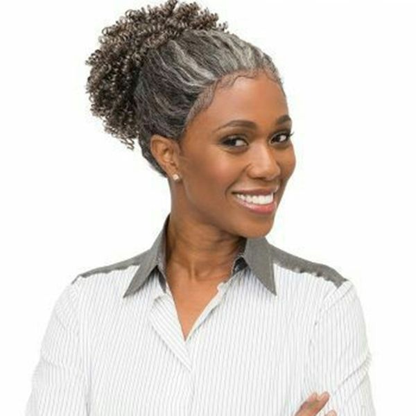 

afro puff drawstring ponytail for black women, high wrap short ponytails bun natural hair, kinky curly pony tail hairpieces with clip in col