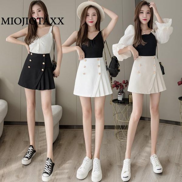 

skirts pleated fashion sweeter half skirt female 2021 summer korean version thin short all match a character skirt., Black
