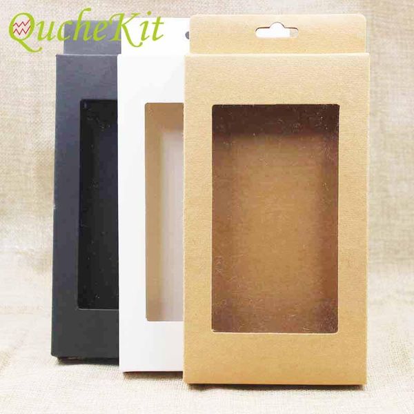 

gift wrap 10pcs kraft paper package box display with clear pvc window candy favors christmas gifts