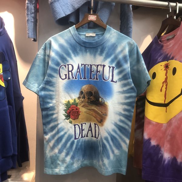 

2021 new blue tie dye circle printing t shirts men women tees t-shirt 21an, White;black