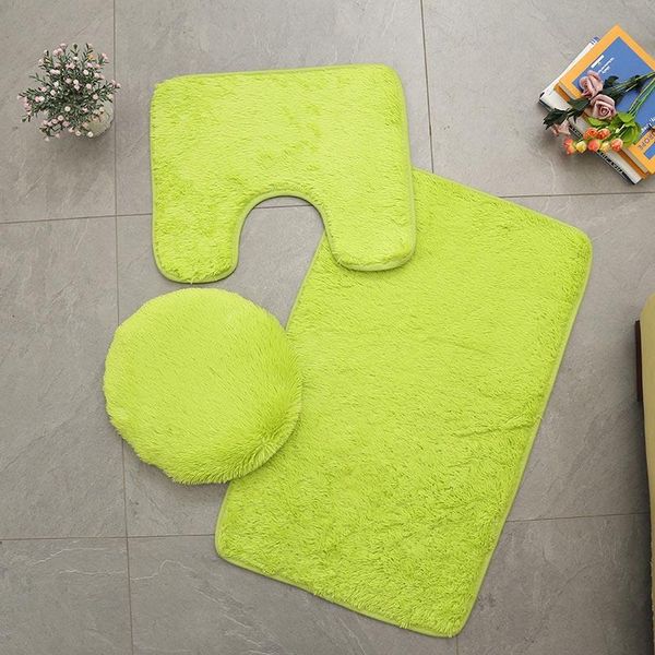 

bath mats 2021 3pcs/set anti-slip toilet set coral fleece absorbent bathroom carpet pedestal rug lid cover