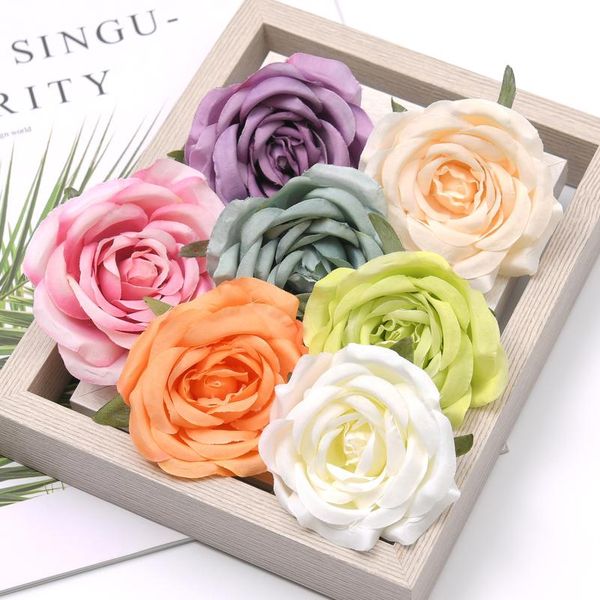 

5pcs 7cm peony artificial silk flower heads decorative scrapbooking for home wedding birthday decoration fake rose qylcnh