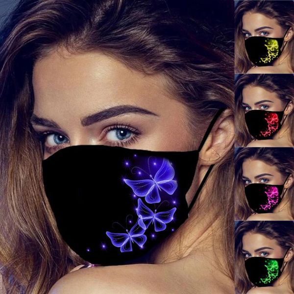 

other event & party supplies mascarillas 5pc black face mask fashion reusable butterfly print women mouth earloop masks washable decor