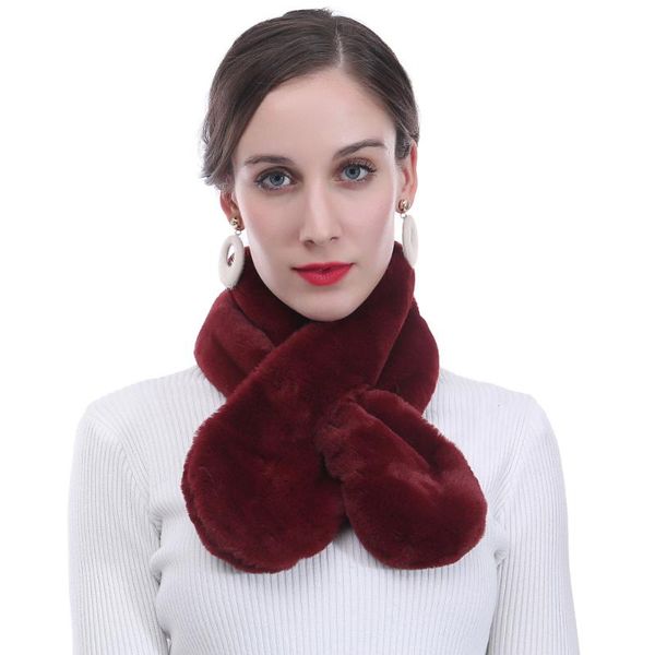 

scarves faux fur pull-through winter warm neck collar scarf lightweight, Blue;gray