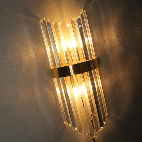

crystal wall lamp luxury modern led wall light indoor gold sconce living room bedroom bedside lamp home decor luminarias