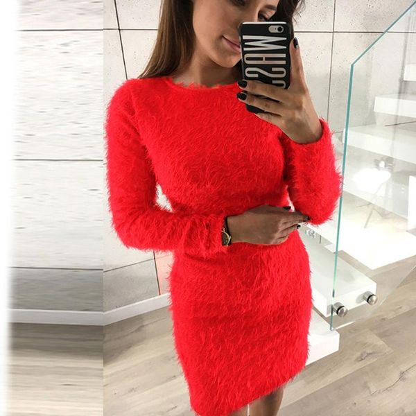 

casual dresses nice poptide autumn winter o neck long sleeve solid color lady loose women dress bodycon robe dresses#j31, Black;gray