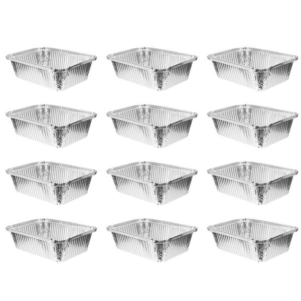 

gift wrap 50pcs disposable barbecue pans rectangular aluminum foil (silver)