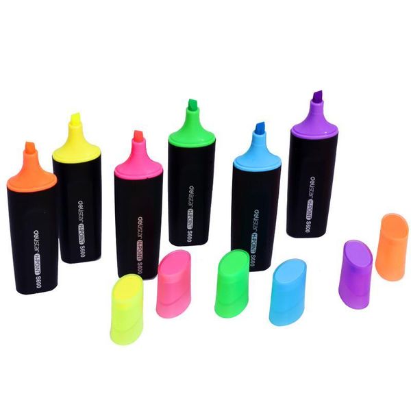 

highlighters markers assorted colors bulk fluorescent highlighter marker pens pack of 6 color chisel tip yellow blue gr qylnlg