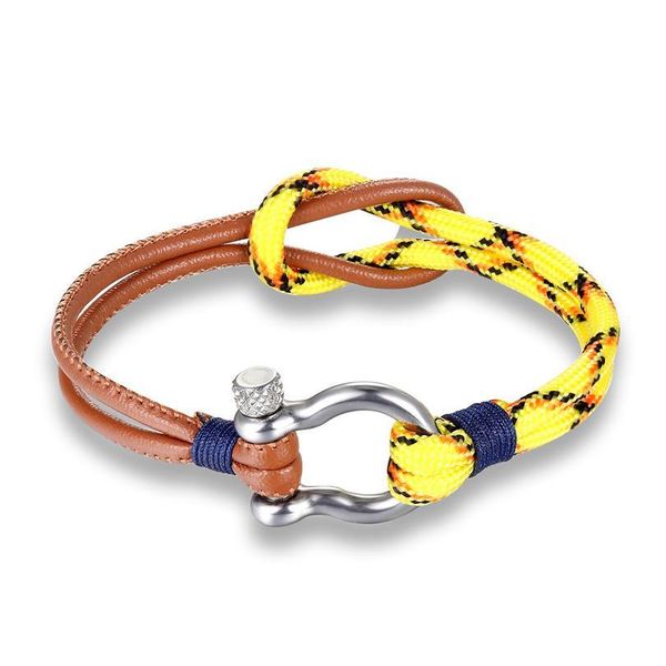 

tangyin charm love multilayer navy style stainless steel leather rope buckles survival bracelet gift for men women jlliwr