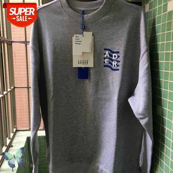 

autumn winter adererror maison kitsune men women fashion sweatshirt fox badge embroidery full label sweatshirts #d010, Black