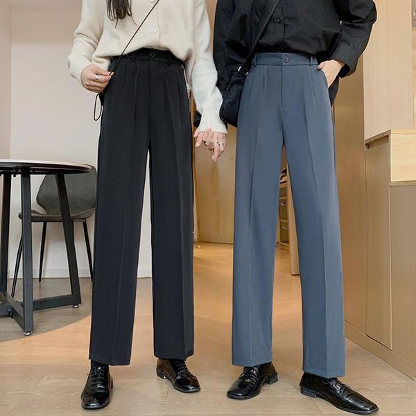 

make new firm offers 2021 spring suit pants high waist drape show thin straight leg female trousers, White;black