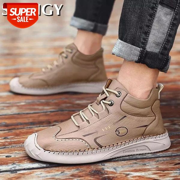 

new fashion casual leather outdoor soft leather loafers men shoes breathable comfortable flats boots zapatos #rm6k