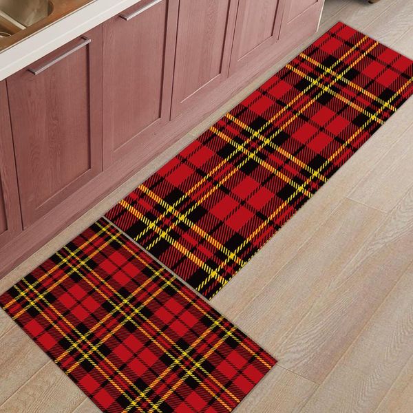 

carpets red plaid stripes kitchen rug floor mats for living rooms bedroom door entrance decor carpet
