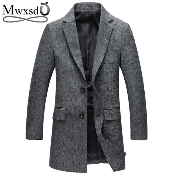 

men's jackets mwxsd brand casual wool jacket for autumn and winter england men middle long woolen coat male warm overcoat, Black;brown