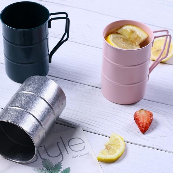 

mugs japanese-style vintage stainless stee coffee mug tumbler rust glaze tea milk beer with handle water cup home office