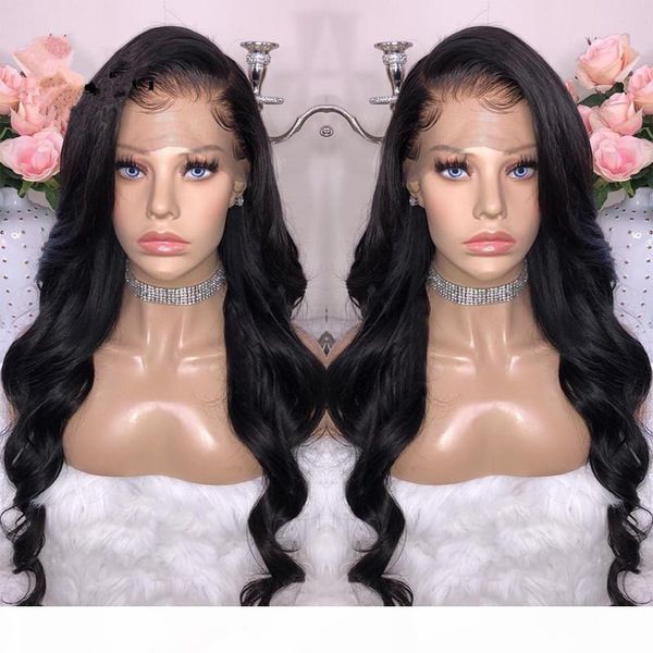 

glueless soft wave lace front and full lace wig brazilian human hair wigs with baby hair natural color for black women, Black;brown