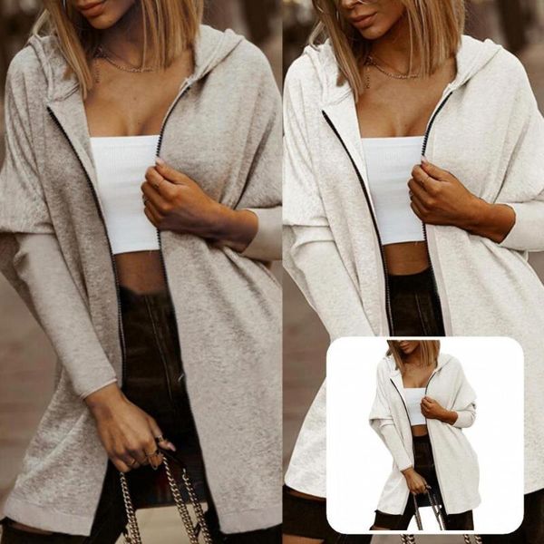 

women's knits & tees coat stretchy 2 colors skin-friendly practical wrinkle-resistant fashion hoodie women for daily wear, White