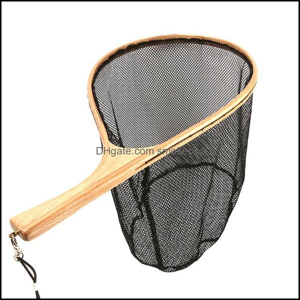 

fishing sports & outdoorsfishing aessories landing net mesh trout catch wooden frame handle portable zj55 drop delivery 2021 igv8u