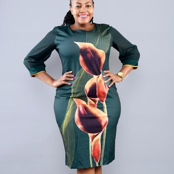 

ethnic clothing african dresses for women spring autumn printing plus size dress clothes 2xl-6xl, Red