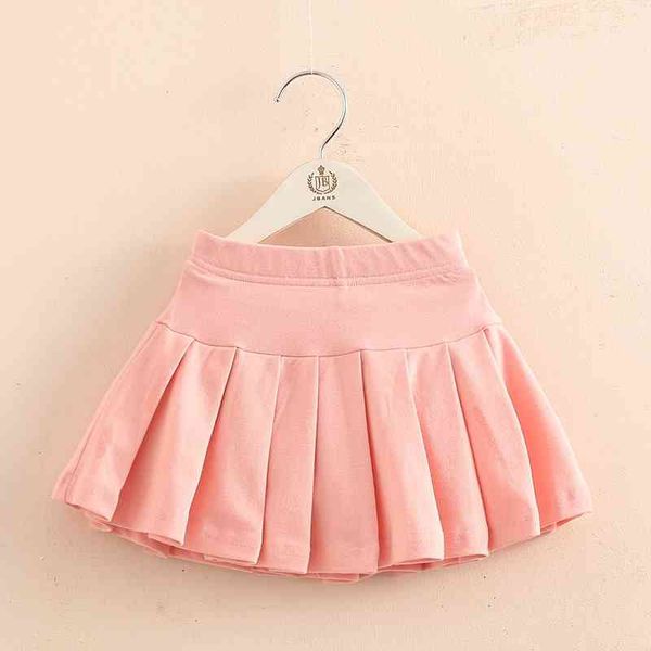 

autumn spring casual 3-8 9 10 12 years kids cotton clothing school solid color baby girls dance training skirt with shorts 210529, Blue